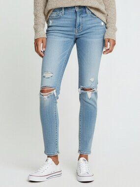Good American Distressed Good Legs Straight Legs Jeans